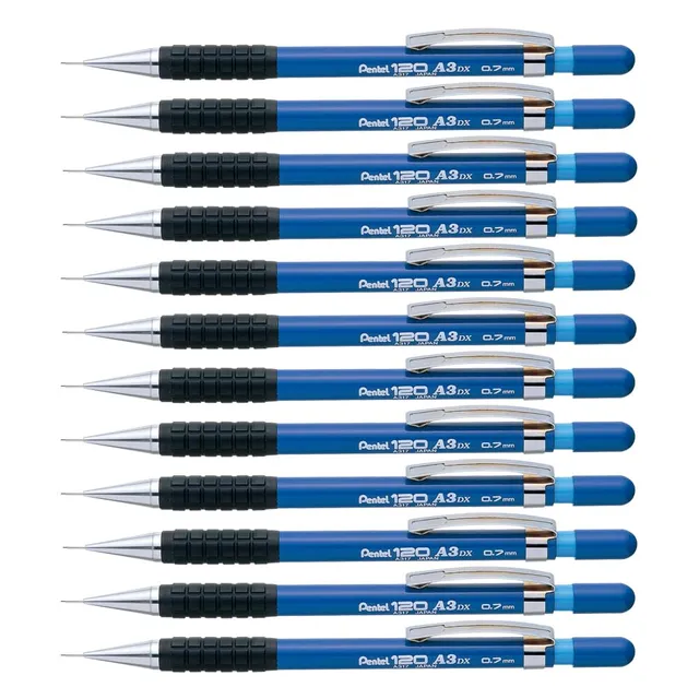 pentel-hi-graph-lot-de-12-porte-mines-0-7-mm-canon-4-mm-bleu image 1