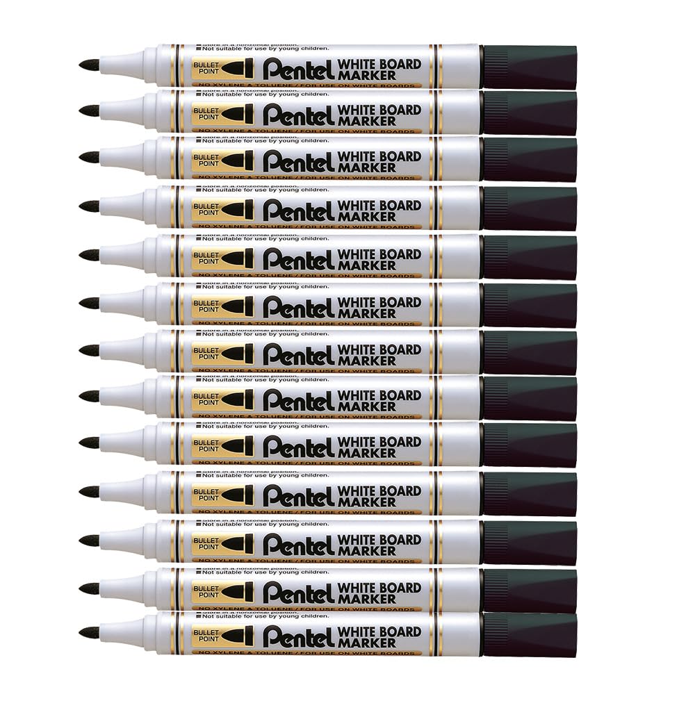 pentel-mw85-b-white-marker-lot-de-12-marqueurs-tableau-blanc-4-5-mm-rouge image 5