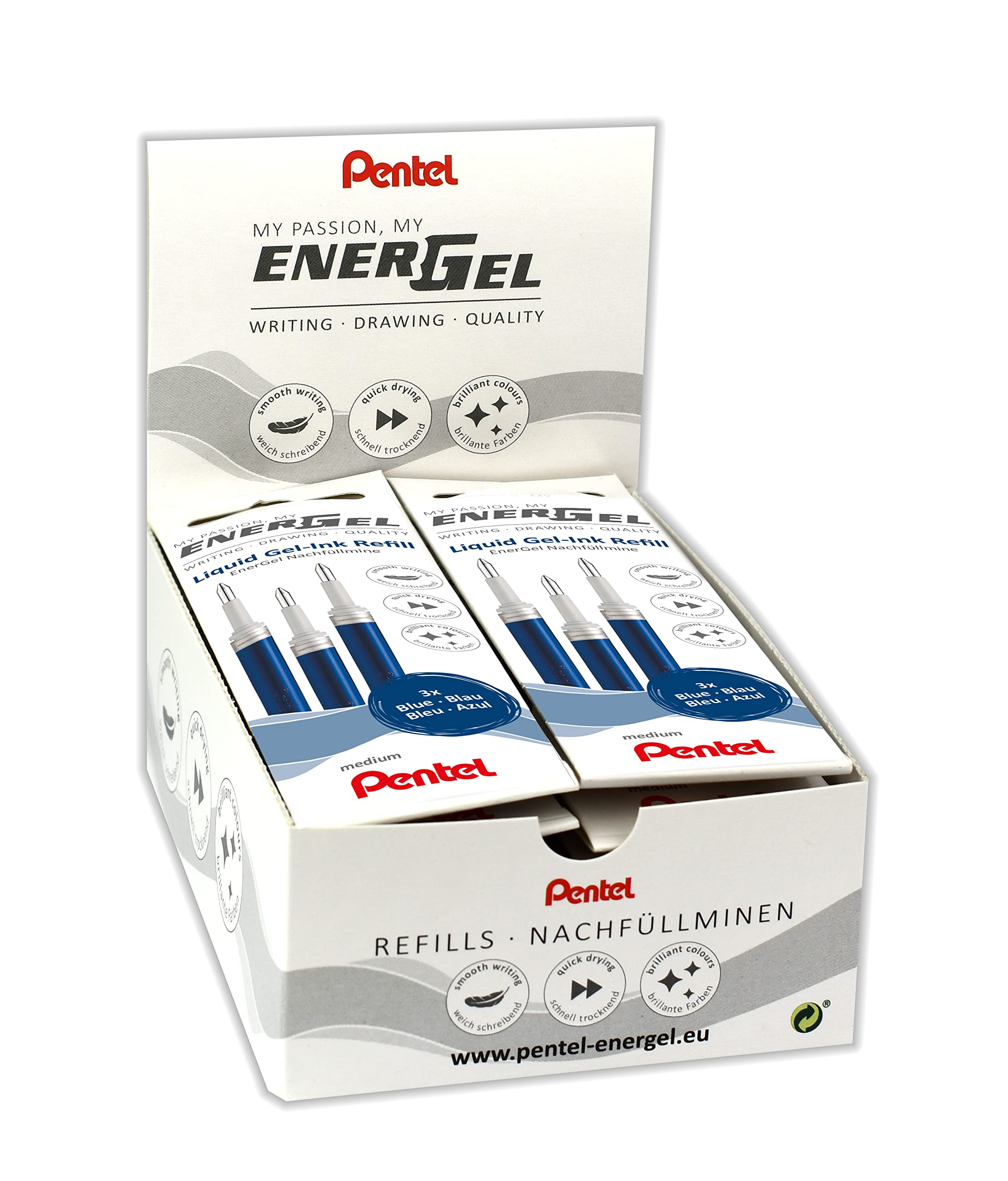 pentel-energel-lr7-recharge-roller-gel-0-7-mm-bordeaux-lot-de-12 image 3