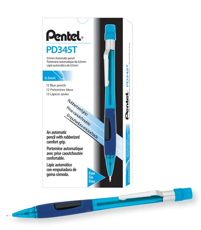 pentel-pd345t-graph-lot-de-12-porte-mines-0-5-mm-canon-fixe-4-mm-noir image 1