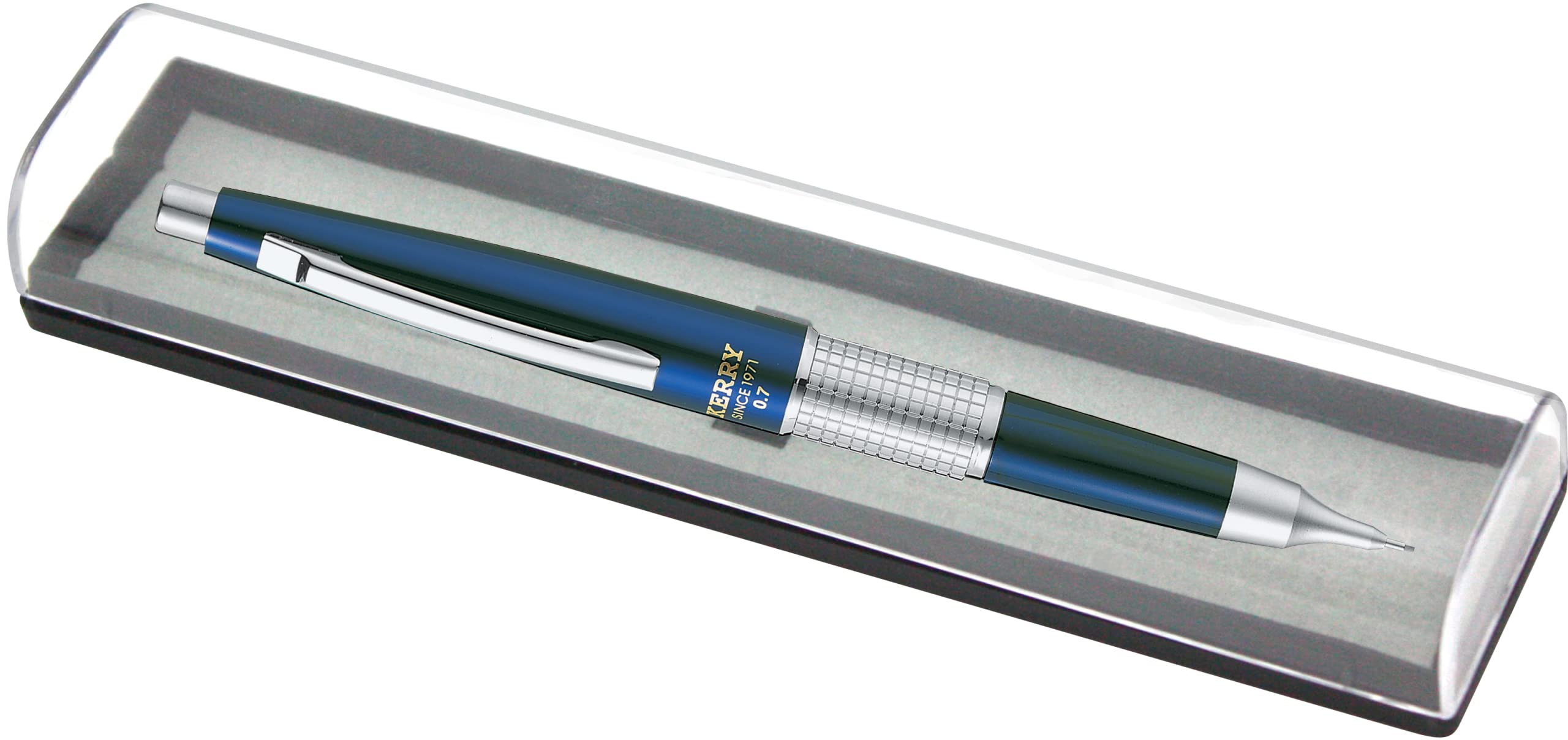 pentel-kerry-porte-mine-0-7-mm-avec-capuchon-corps-bleu-marine-laqu-coffret-cade image 1