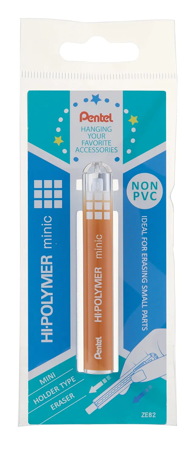 pentel-minic-ze82-stylo-gomme-compact-corps-orange image 1