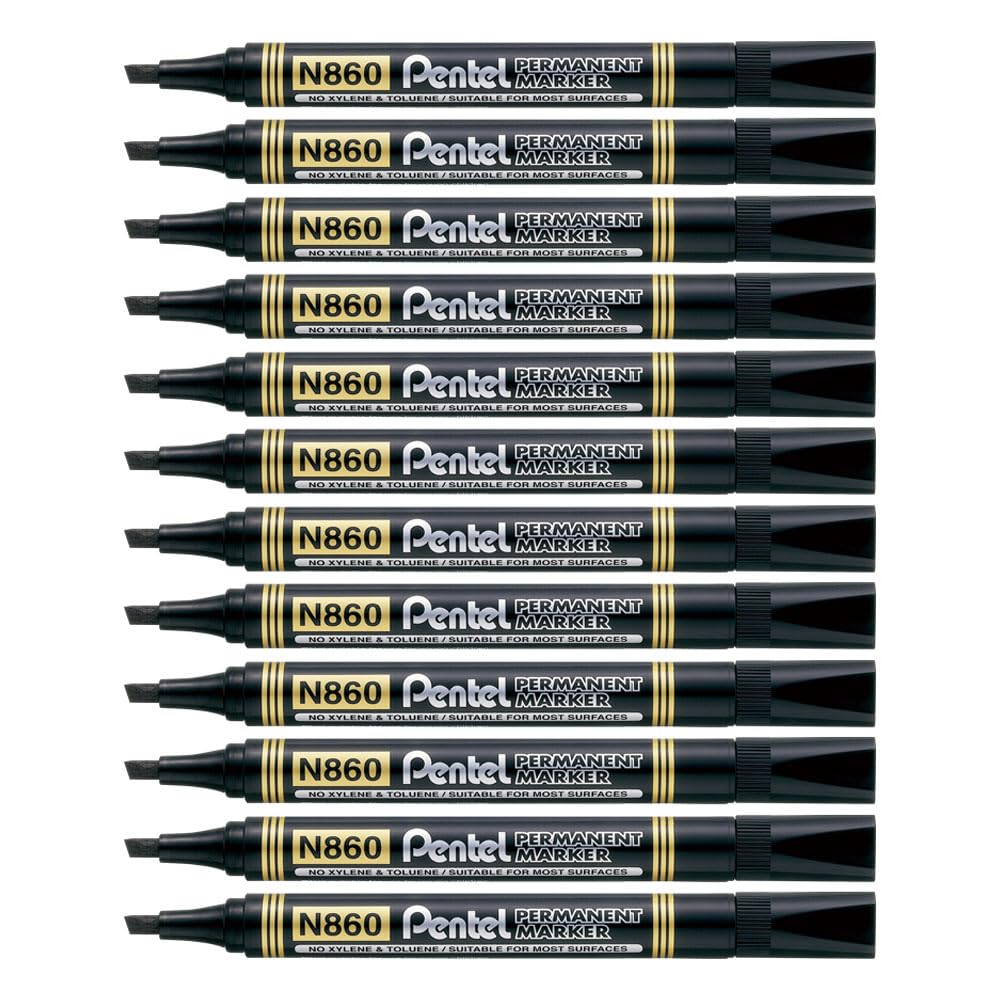 pentel-n860-marqueur-permanent-biseaut-2-3-x-4-5-mm-vert-lot-de-12 image 6