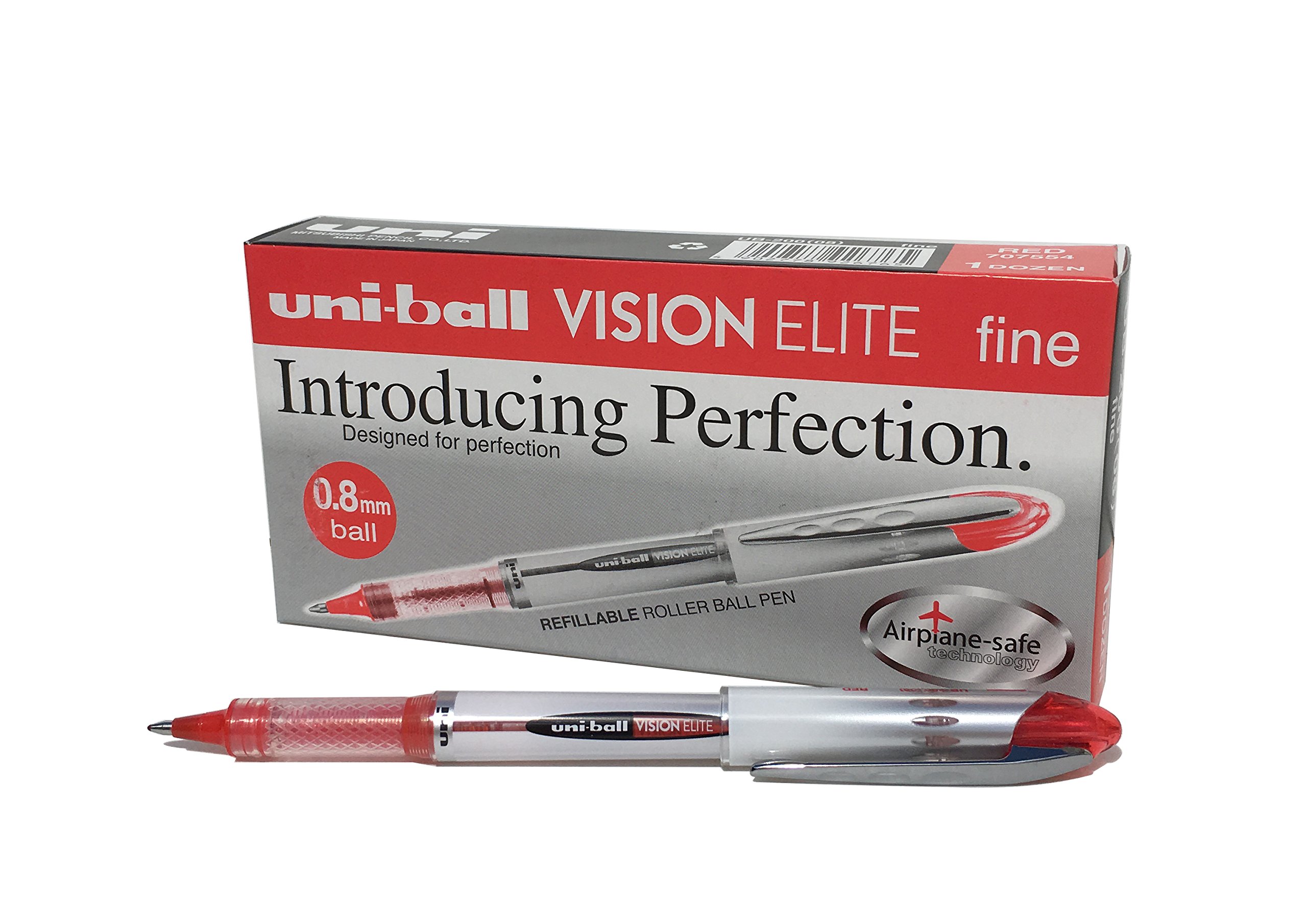 uni-ball-vision-elite-roller-encre-liquide-0-8-mm-noir-lot-de-12 image 4