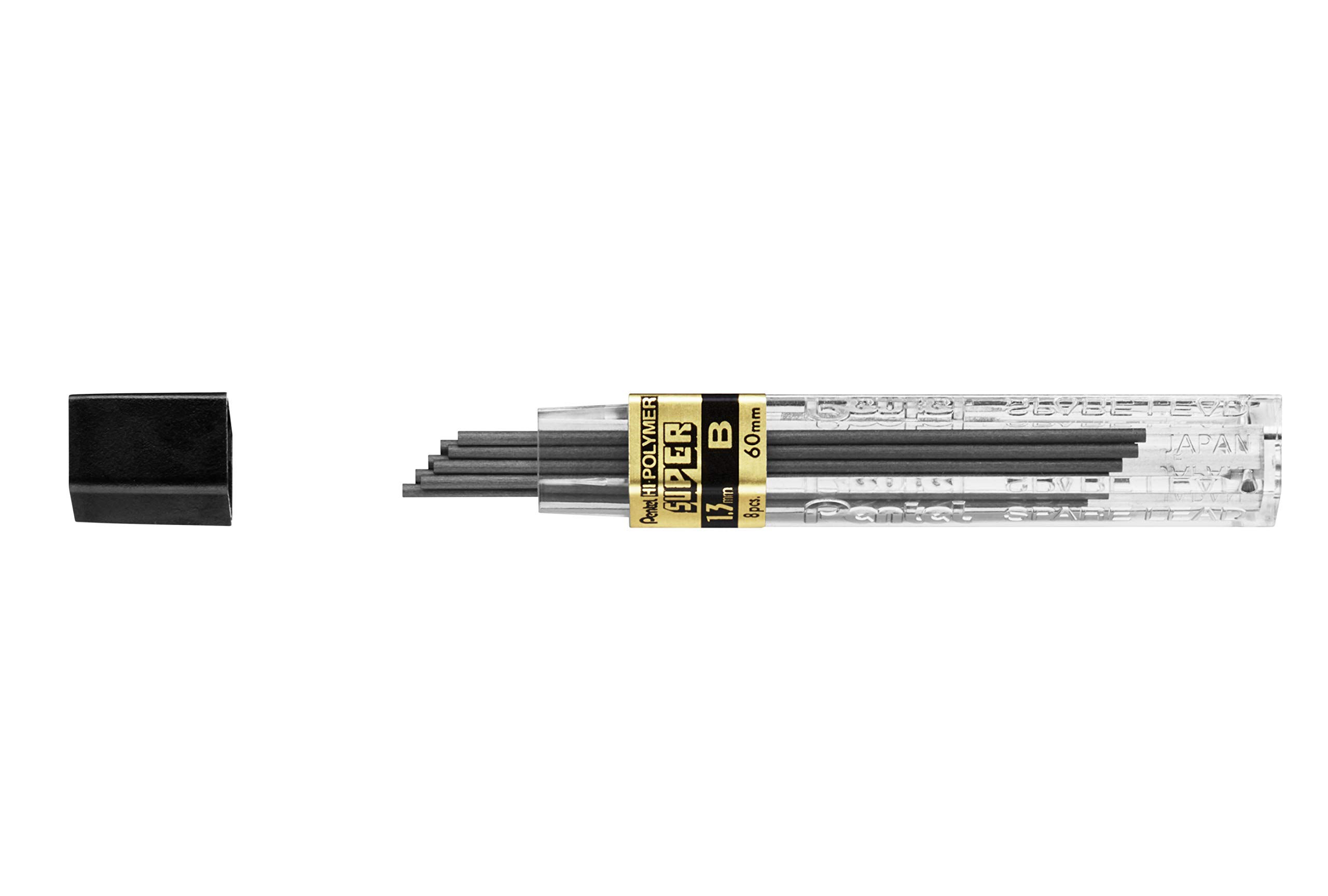 pentel-super-hi-polymer-ch13-lot-de-12-tuis-de-8-mines-graphite-1-3-mm-densit-b- image 1