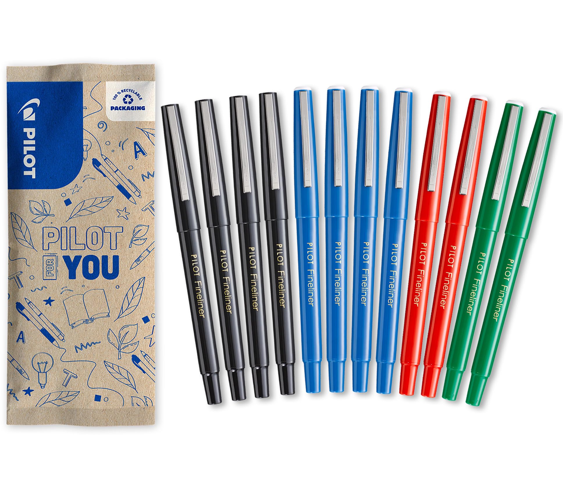 pilot-fineliner-lot-de-10-1-offert-stylos-feutres-d-criture-encre-liquide-trac-0 image 7