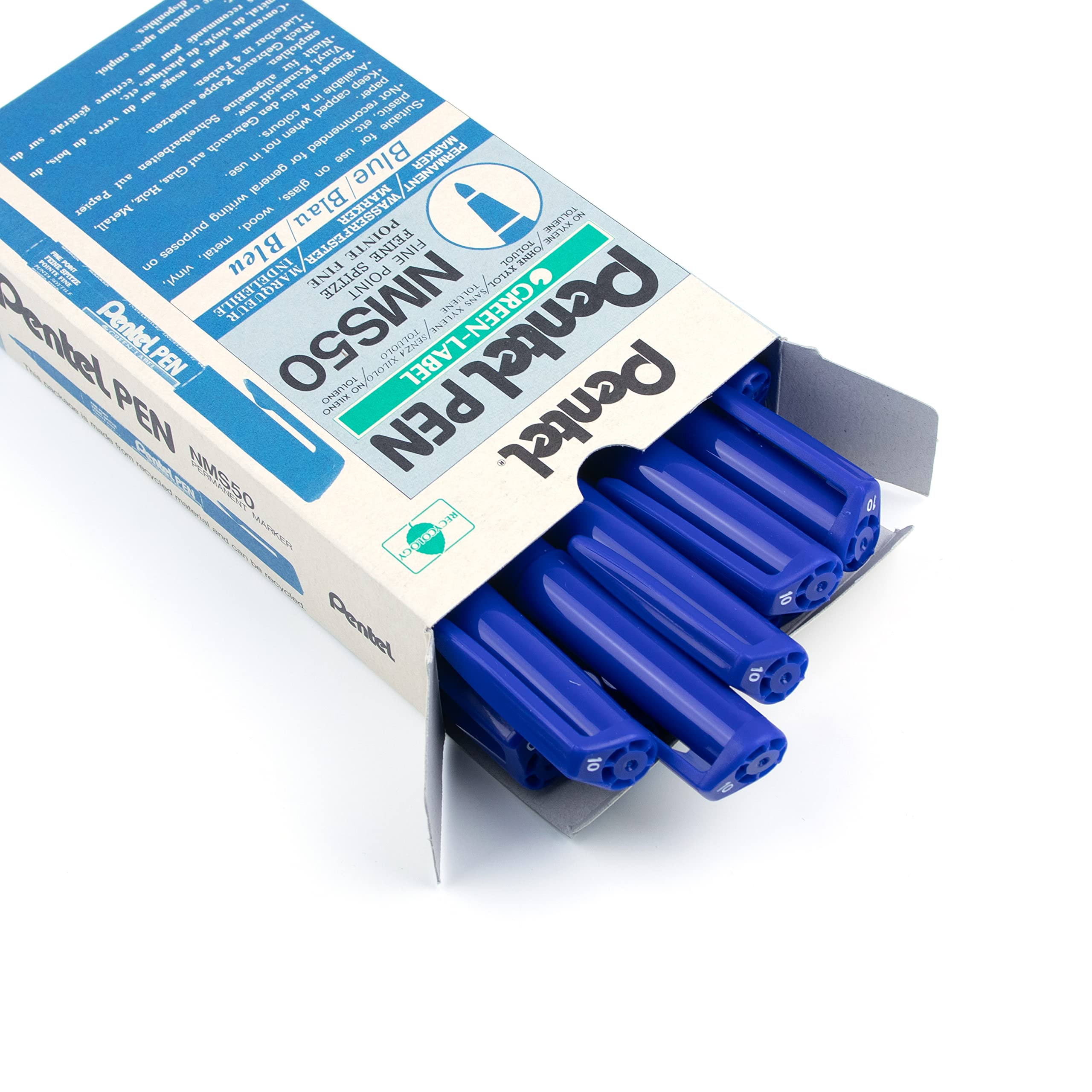 pentel-pen-lot-de-12-marqueurs-permanents-bleu image 2