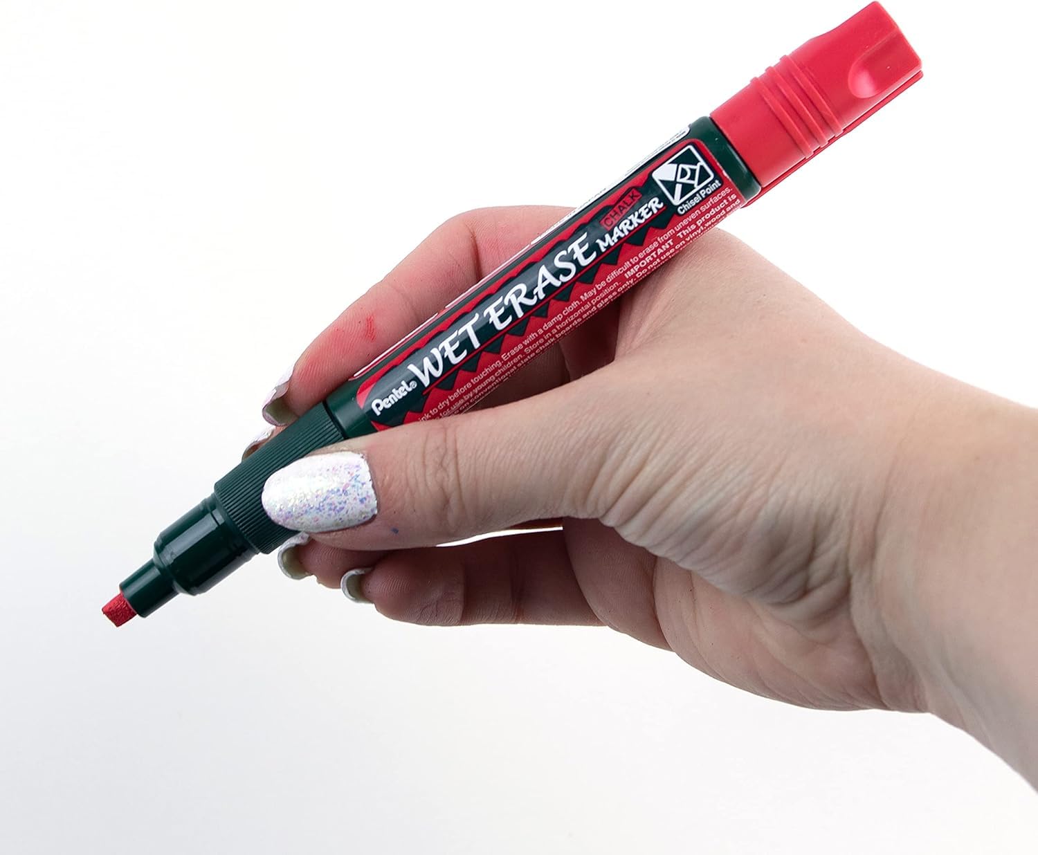 pentel-weterase-marqueur-craie-vitre-rouge-pointe-biseaut-e-lot-de-12 image 7