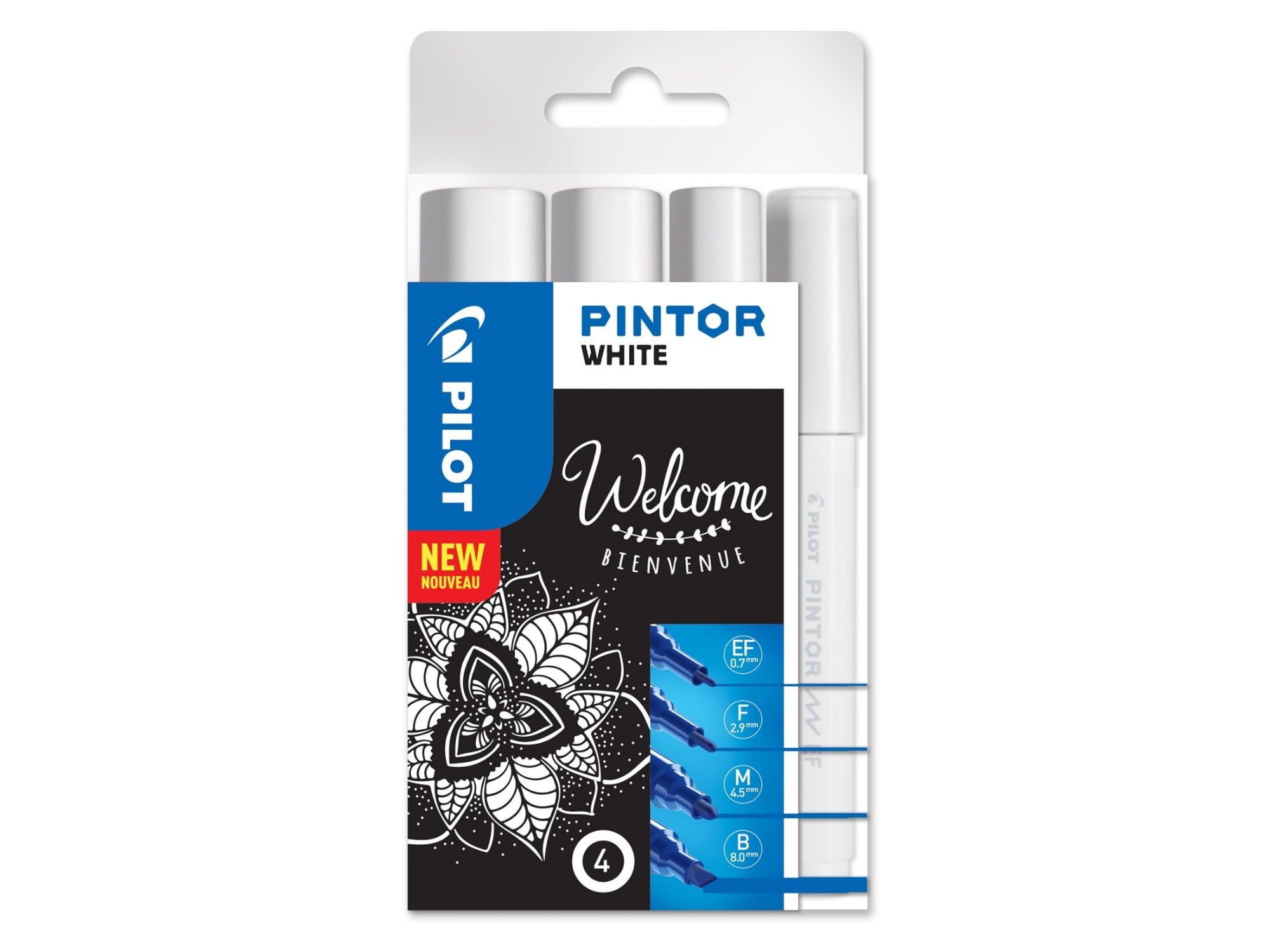 pilot-pintor-marqueur-peinture-multi-surfaces-blanc-4-pointes-extra-fine-fine-mo image 1