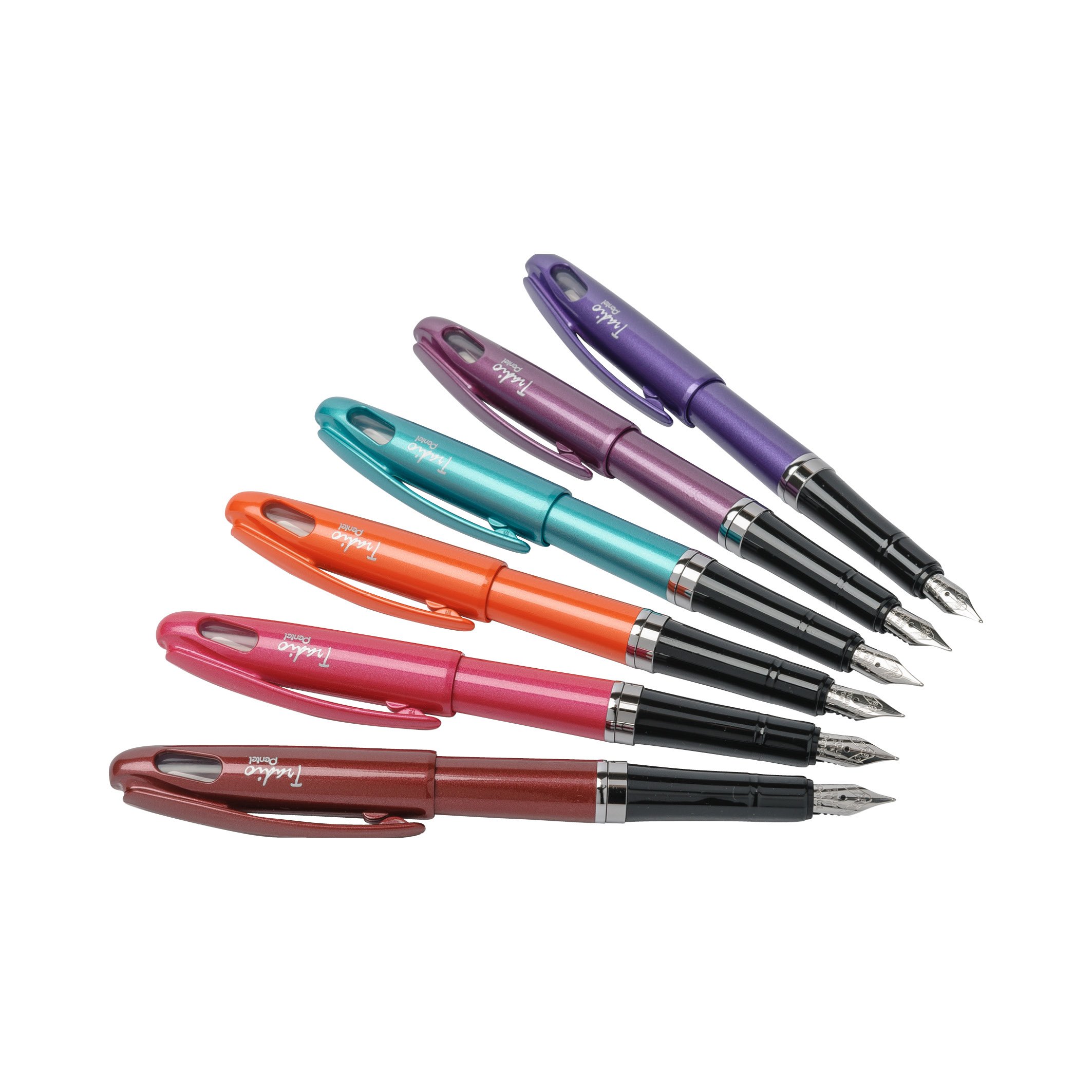 pentel-tradio-stylo-plume-rouge-brillant-trf96-lot-de-12 image 2