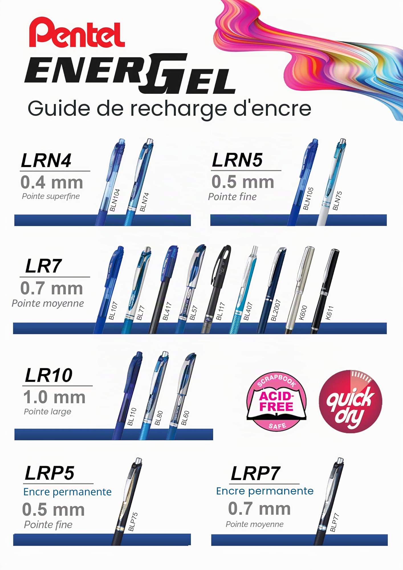 pentel-lrn5-recharges-energel-0-5-mm-rouge-lot-de-12 image 6