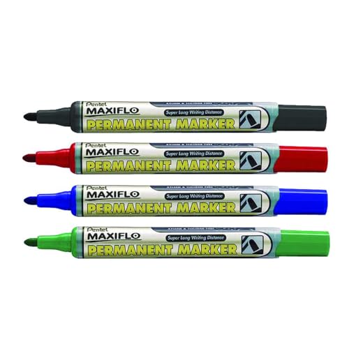 pentel-maxiflo-nlf50-c-lot-de-12-marqueurs-blancs-effa-ables-pointe-conique-bleu image 6