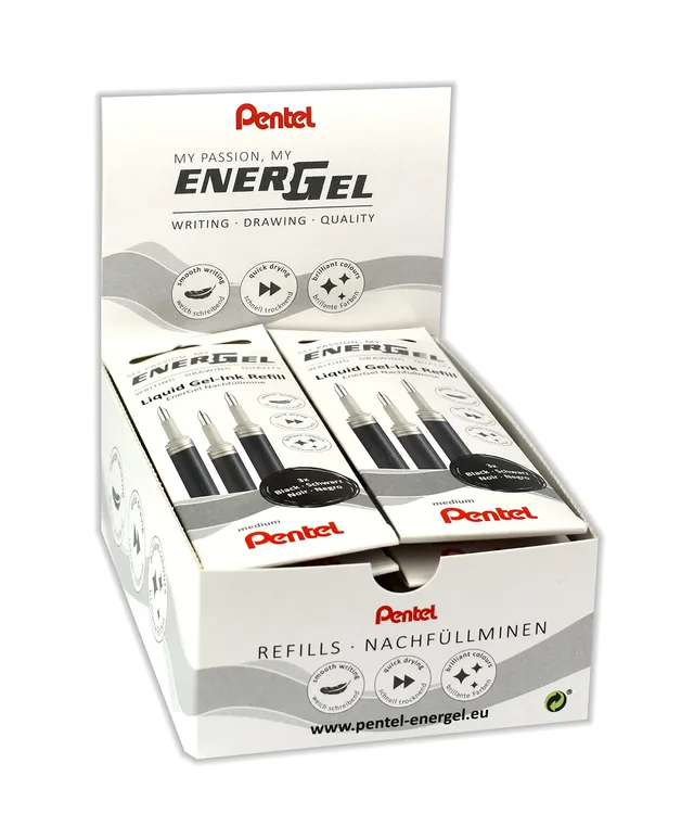 pentel-energel-lr7-recharges-gel-0-7-mm-noir-lot-de-12-packs-de-3 image 1