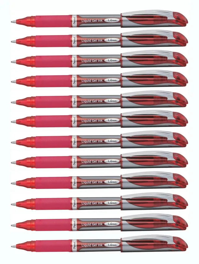 pentel-energel-bl60-roller-gel-1-mm-rouge-lot-de-12 image 1