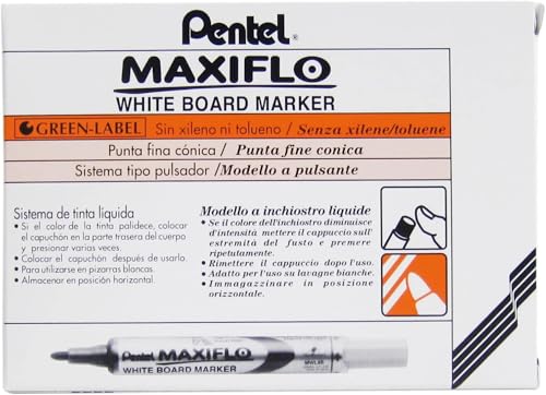 pentel-maxiflo-lot-de-12-marqueurs-tableau-blanc-pointe-conique-orange image 6