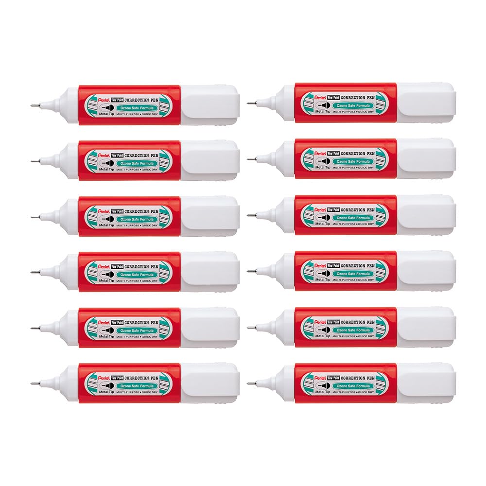 pentel-zlc31-wf-lot-de-12-correcteurs-liquides-12-ml-pointe-microfine image 1