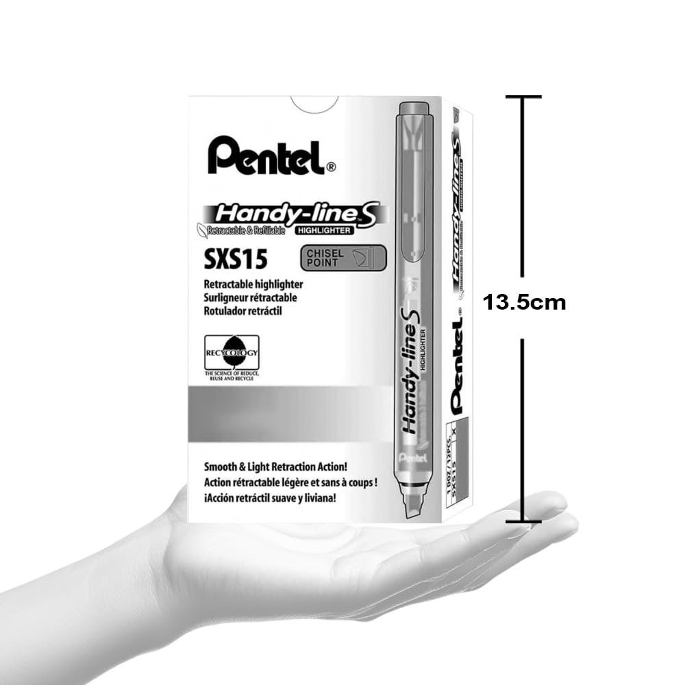 pentel-sxs15-handy-line-s-lot-de-12-surligneurs-r-tractables-roses-rechargeables image 7