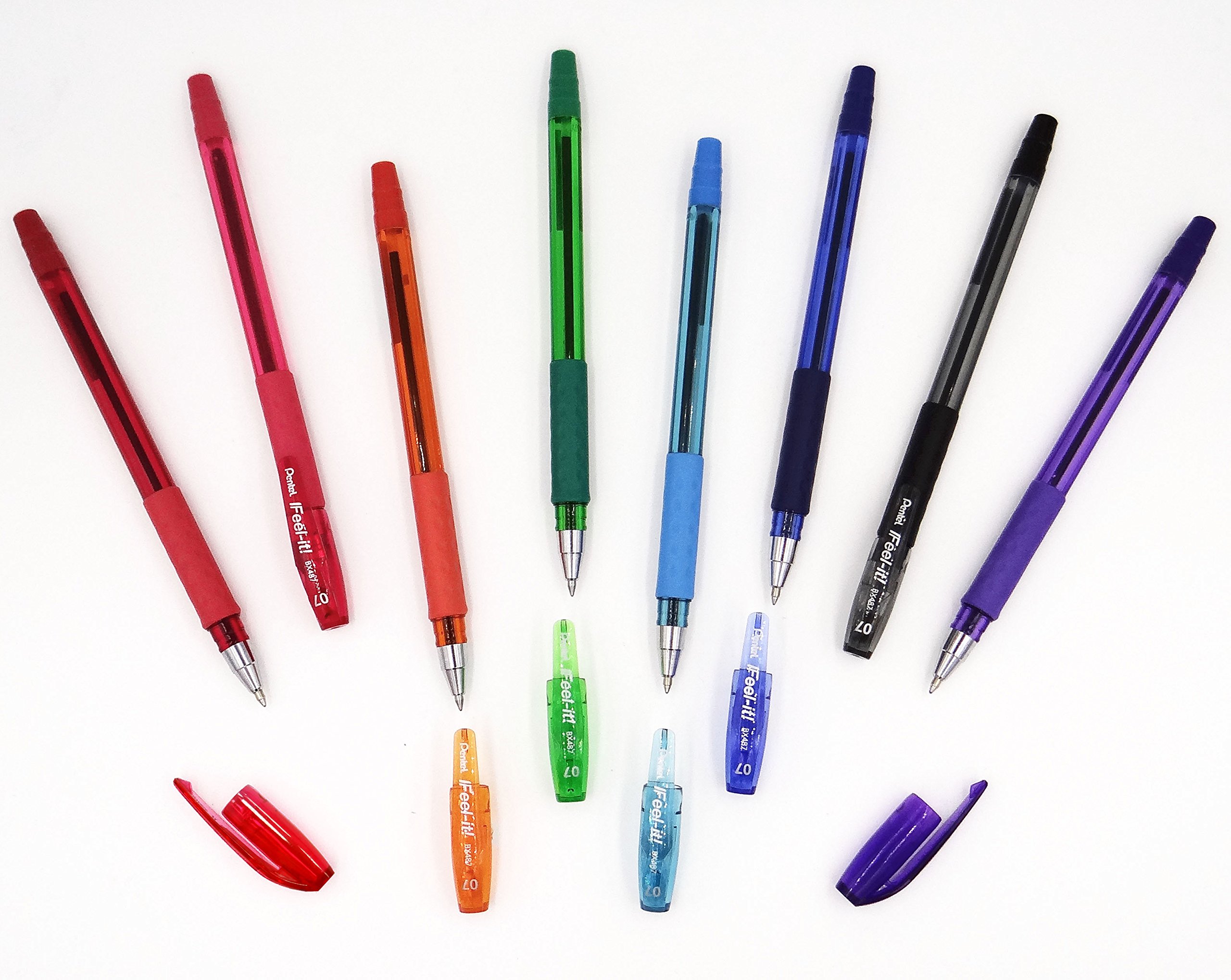 pentel-i-feel-it-bx487-lot-de-12-stylos-bille-0-7-mm-rouge-encre-faible-viscosit image 6