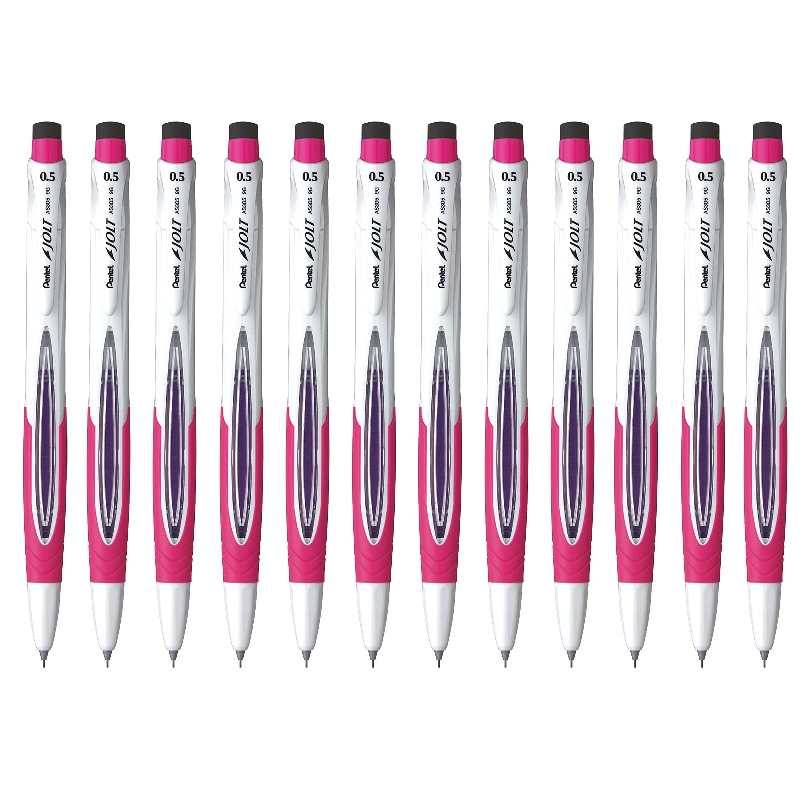 pentel-jolt-porte-mines-0-5-mm-orange-blanc-lot-de-12 image 3