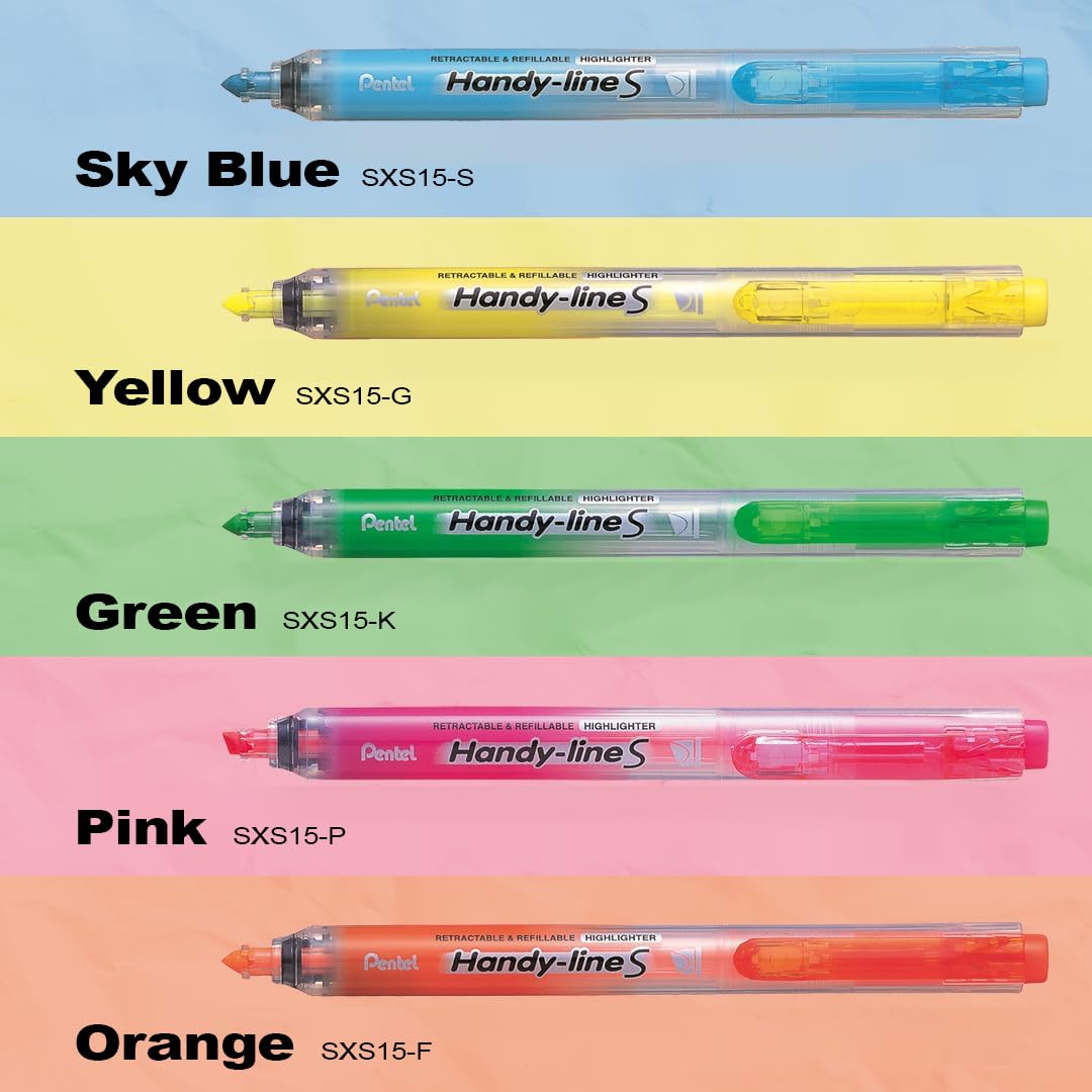 pentel-sxs15-handy-line-s-lot-de-12-surligneurs-r-tractables-roses-rechargeables image 6