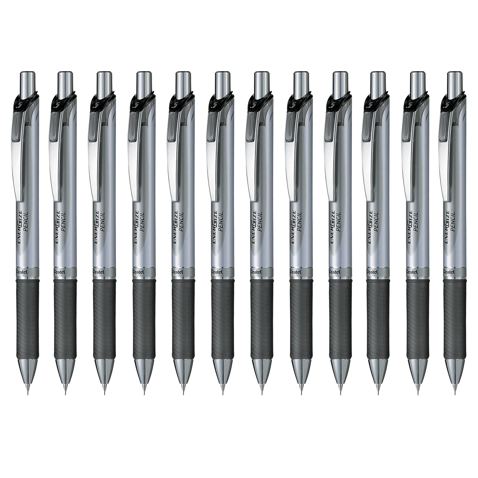 pentel-pl75-a-porte-mines-aluminium-0-5-mm-noir-lot-de-12 image 1