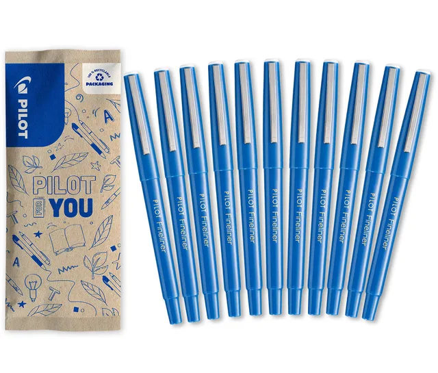 pilot-fineliner-lot-de-10-1-offert-stylos-feutres-d-criture-encre-liquide-trac-0 image 1