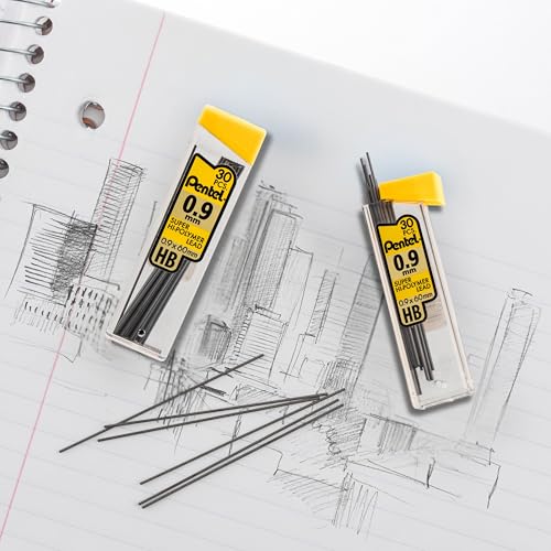 pentel-super-hi-polymer-c29bphb6-mine-hb-0-9-mm-lot-de-6-tubes image 6