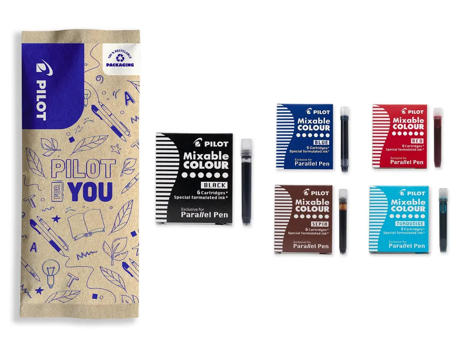 pilot-parallel-pen-cartouches-d-encre-calligraphie-5-couleurs-lot-de-30-5-bo-tes image 1