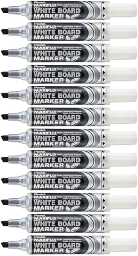 pentel-maxiflo-mwl6-ao-marqueur-tableau-blanc-noir-pointe-biseaut-e-lot-de-12 image 7