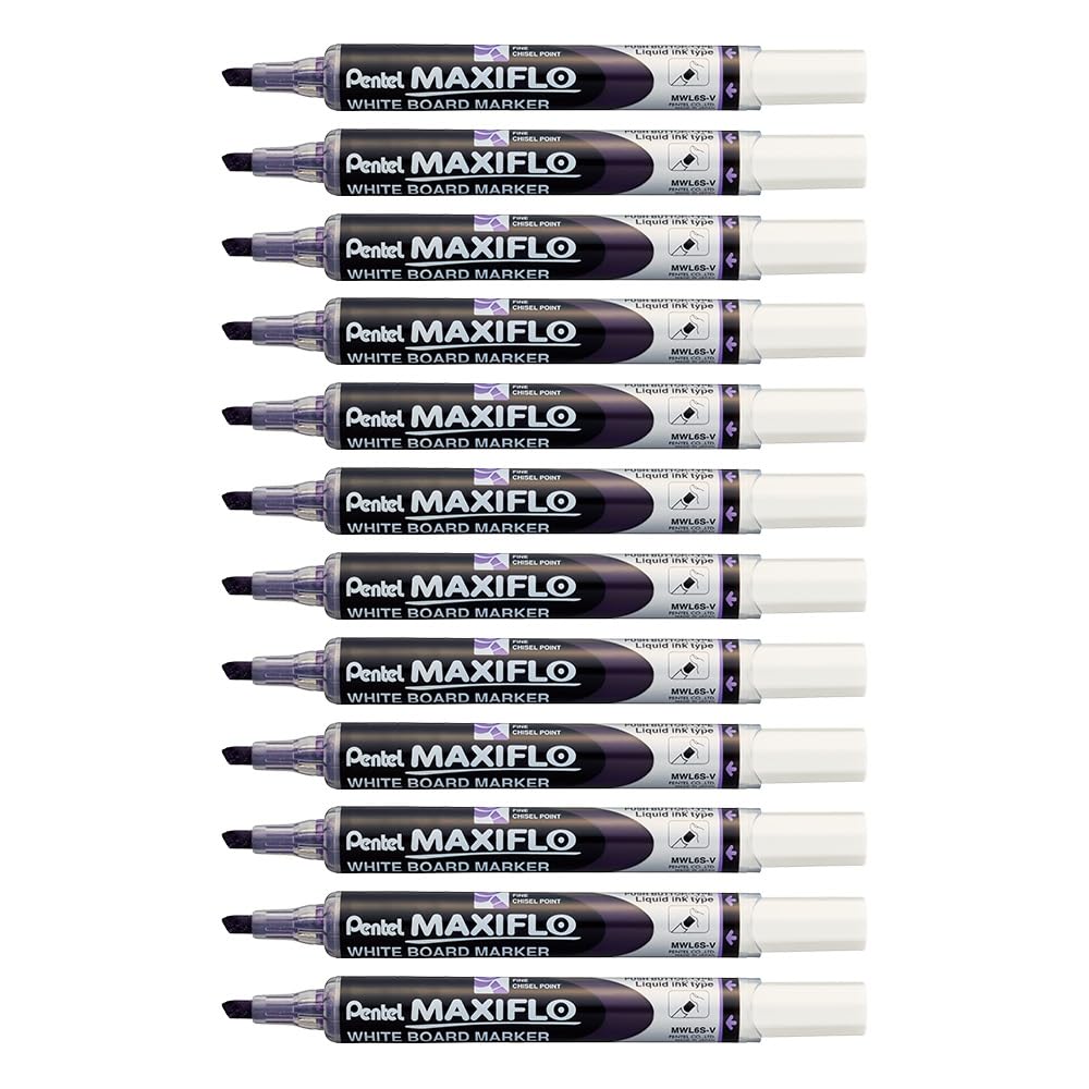 pentel-maxiflo-mwl6s-4-marqueur-tableau-blanc-pointe-biseaut-e-pochette-4-couleu image 8