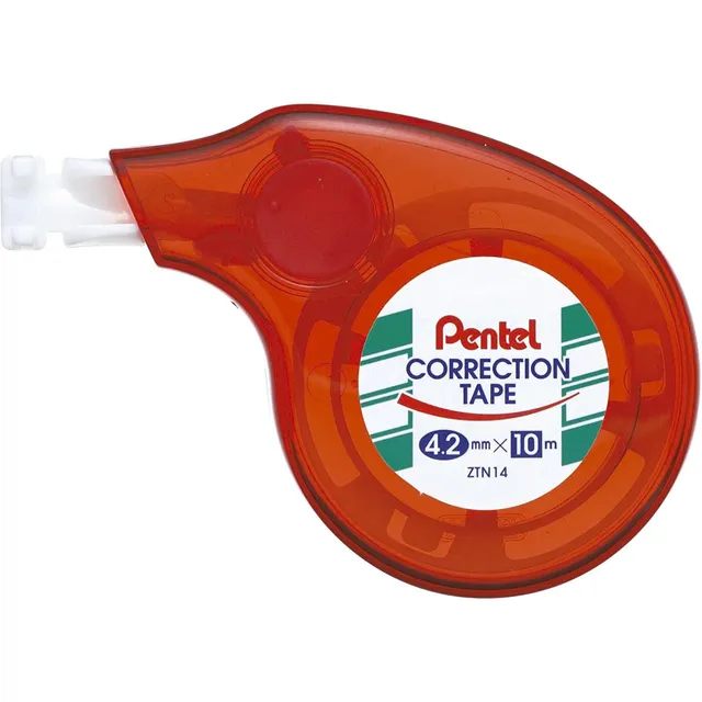 pentel-correction-tape-ztn14-xztn14b-w-lot-de-12-rubans-correcteurs-4-2-mm-x-10- image 1
