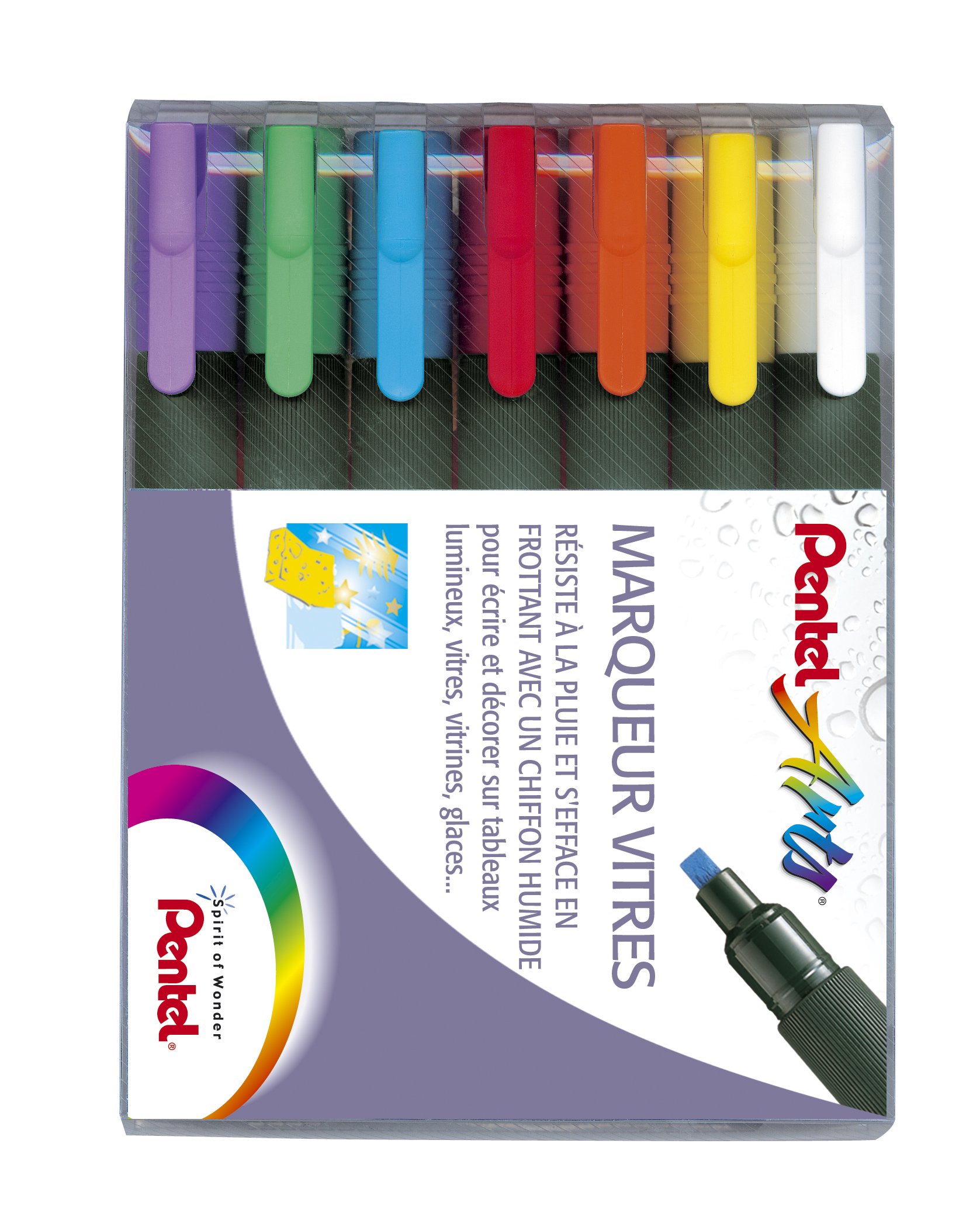 pentel-weterase-smw26-marqueur-craie-vitre-4-6-mm-pochette-de-4-assortis image 2