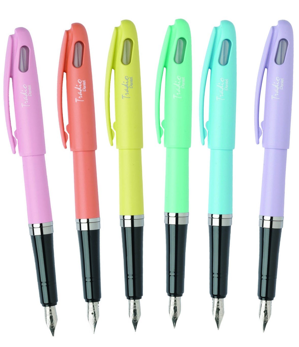 pentel-tradio-trf97-pastel-orange-lot-de-12-stylos-plume-encre-bleue image 2