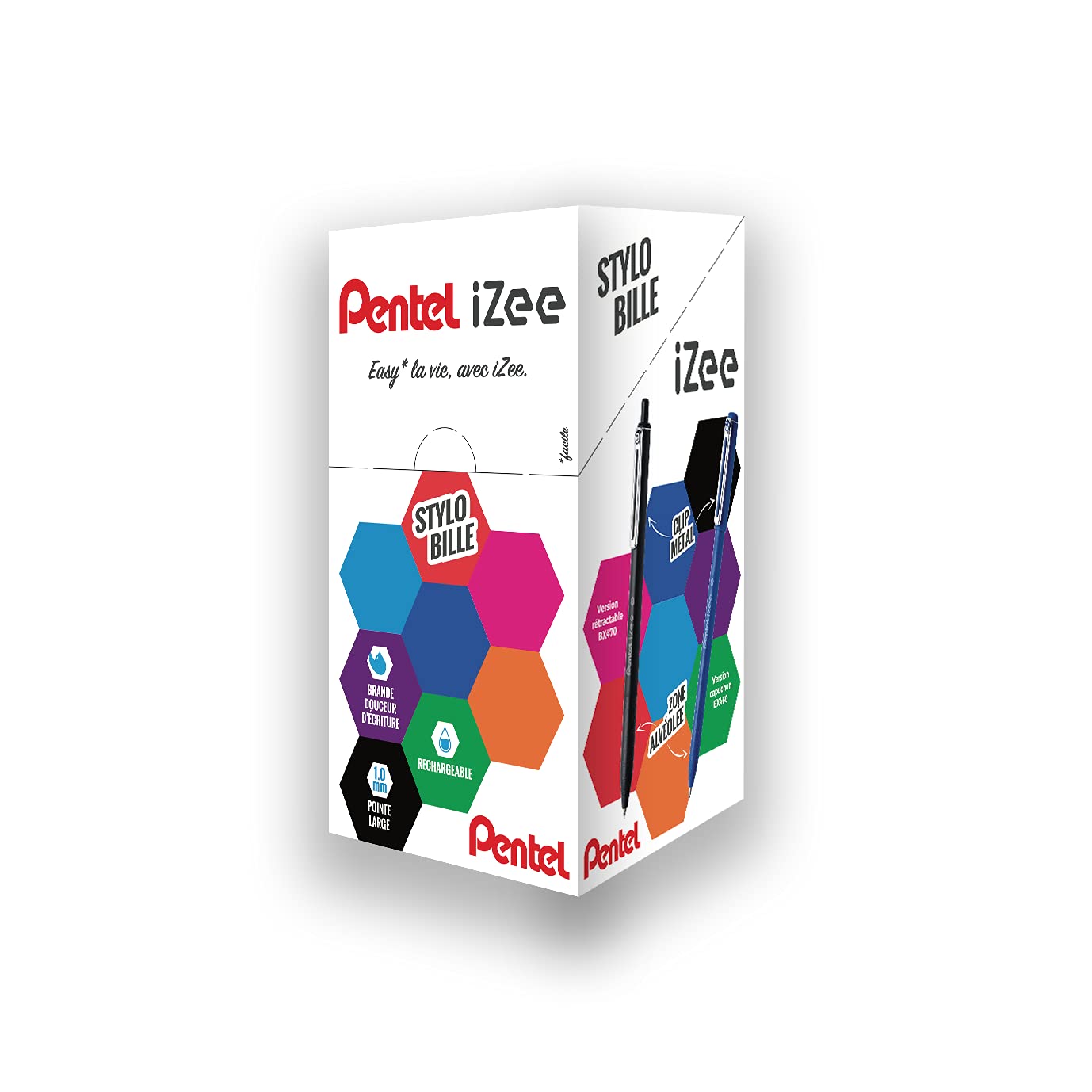 pentel-izee-bx470-c-stylo-bille-r-8803tractable-1-0-mm-bleu-lot-de-48 image 2