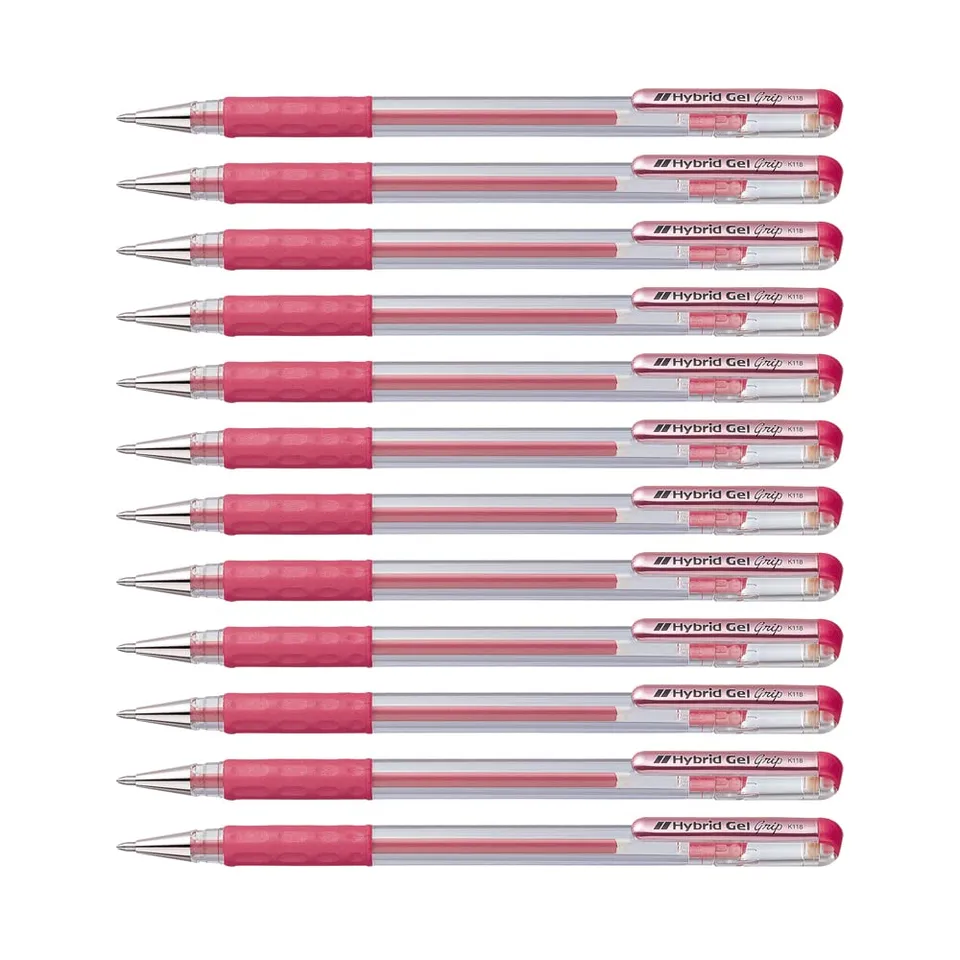 pentel-k118-mb-roller-encre-gel-0-8-mm-rouge-m-tallis-lot-de-12 image 1