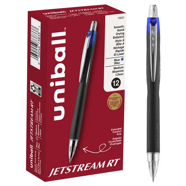 uni-ball-jetstream-rt-stylo-bille-1-0-mm-bleu-lot-de-12 image 1