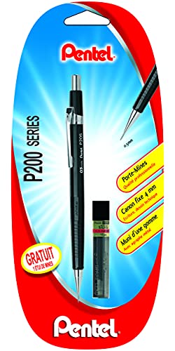 pentel-p205-porte-mines-0-5-mm-canon-fixe-4-mm-corps-noir-mines-offertes image 3