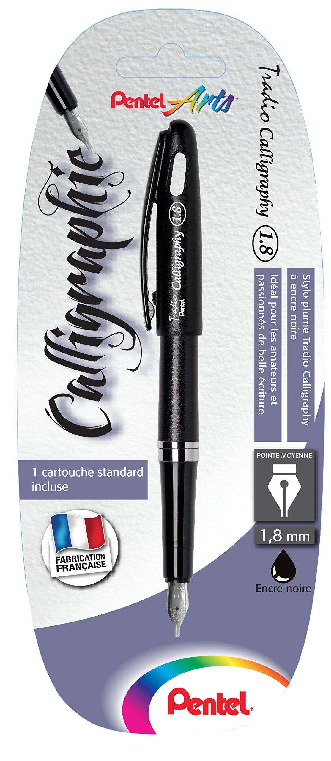 pentel-tradio-calligraphy-stylo-plume-calligraphie-1-4-mm-noir image 4